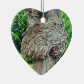 Knop op boomstam, Knar, Natuur groen Keramisch Ornament (Rechts)