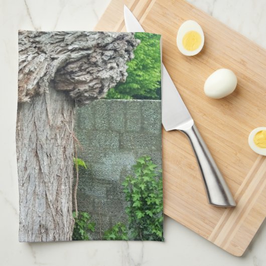 Knop op boomstam, Knar, Natuur groen Theedoek (Quarter Fold)