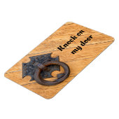 Knop op mijn deur, oude deur kloppen foto magneet (Linkerzijde)