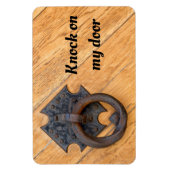 Knop op mijn deur, oude deur kloppen foto magneet (Verticaal)