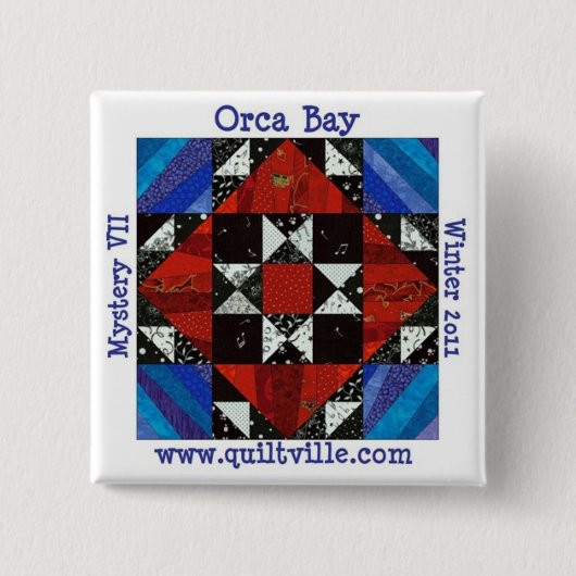 Knop Orca Bay Mystery, Quiltville Vierkante Button 5,1 Cm