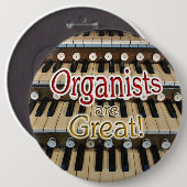 Knop "Organisten zijn geweldig" Ronde Button 6,0 Cm (Voorkant /achterkant)