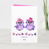Knop Owl Birthday-kaart met tekst Kaart (Achterkant)