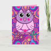 Knop Owl Birthday-kaart met tekst Kaart (Voorkant)