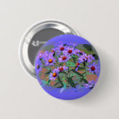 knop paarse asters ronde button 5,7 cm (Voorkant /achterkant)