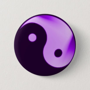 knop Paarse Yin yang Ronde Button 5,7 Cm