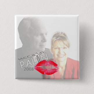 Knop Palin en McCain 2008 afbeelding Vierkante Button 5,1 Cm
