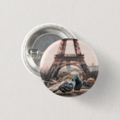 Knop Parijs, Frankrijk Ronde Button 3,2 Cm (Voorkant /achterkant)