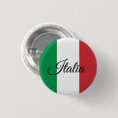 Knop Patriottisch Italië, Italiaanse vlag/sport Ronde Button 3,2 Cm (Voorkant /achterkant)