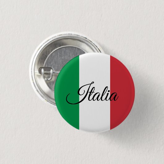 Knop Patriottisch Italië, Italiaanse vlag/sport Ronde Button 3,2 Cm (Voorkant /achterkant)
