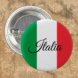 Knop Patriottisch Italië, Italiaanse vlag/sport Ronde Button 3,2 Cm<br><div class="desc">Buttonnen: Patriottisch Italië en Italiaanse vlag - houd van mijn land,  reizen,  vakantie,  nationale patriotten/sportfans</div>
