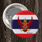 Knop Patriottisch Thailand, mode Thaise vlag Ronde Button 3,2 Cm