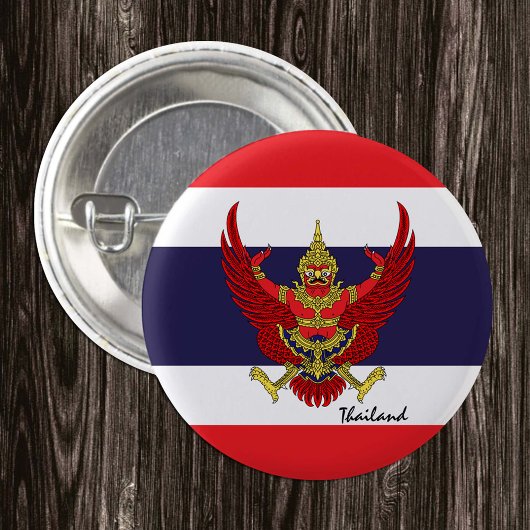 Knop Patriottisch Thailand, mode Thaise vlag Ronde Button 3,2 Cm