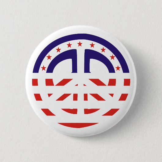 Knop Patriottisch vredesteken Ronde Button 5,7 Cm (Voorkant)