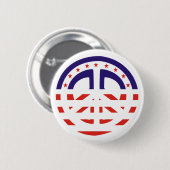 Knop Patriottisch vredesteken Ronde Button 5,7 Cm (Voorkant /achterkant)