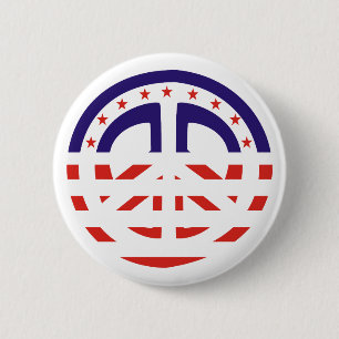 Knop Patriottisch vredesteken Ronde Button 5,7 Cm