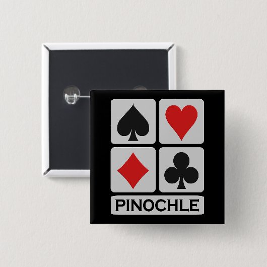 Knop Pinochle Vierkante Button 5,1 Cm (Voorkant /achterkant)