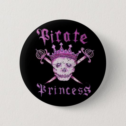 Knop Pirate Princess Ronde Button 5,7 Cm (Voorkant)