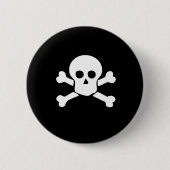 Knop Pirate Skull en Cross botten Ronde Button 5,7 Cm (Voorkant)