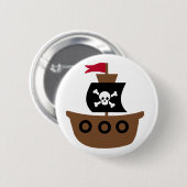 Knop Piratenschip Ronde Button 5,7 Cm (Voorkant /achterkant)