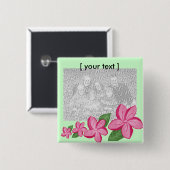 Knop Plumaria sjabloon Vierkante Button 5,1 Cm (Voorkant /achterkant)