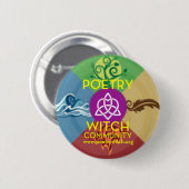 Knop Poetry Witch Community Ronde Button 5,7 Cm (Voorkant /achterkant)