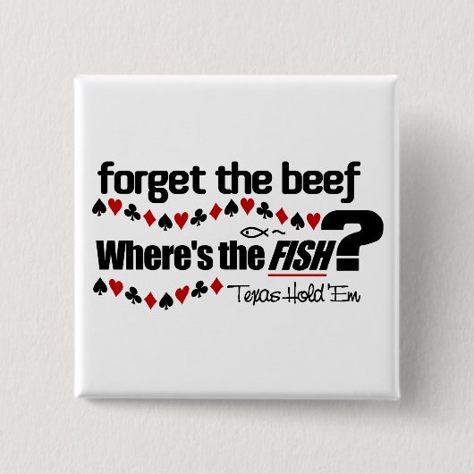 Knop Poker Fish Vierkante Button 5,1 Cm (Voorkant)