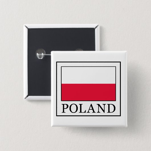 Knop Polen Vierkante Button 5,1 Cm (Voorkant /achterkant)