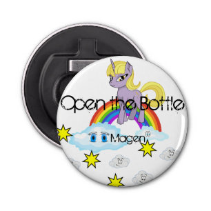 Knop Pony regenboogwolken openen Button Flesopener
