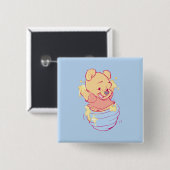 Knop Pooh Vierkante Button 5,1 Cm (Voorkant /achterkant)