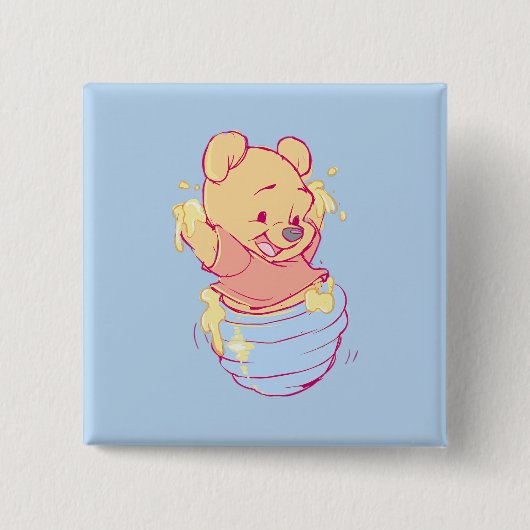 Knop Pooh Vierkante Button 5,1 Cm (Voorkant)