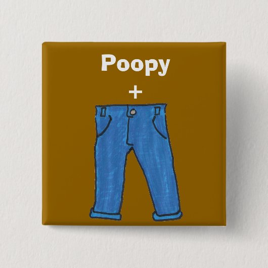 Knop Poopbroek Vierkante Button 5,1 Cm (Voorkant)