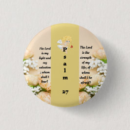 Knop Psalm 27:1 Ronde Button 3,2 Cm