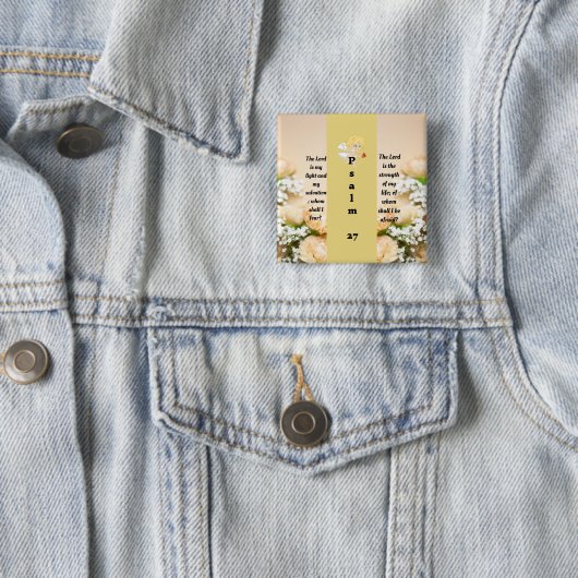 Knop Psalm 27:1 Vierkante Button 5,1 Cm (In situ)