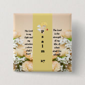 Knop Psalm 27:1 Vierkante Button 5,1 Cm (Voorkant)