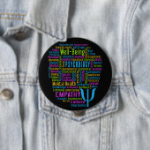 Knop PSYCHOLOGY Word Cloud Ronde Button 4,0 Cm (In situ)