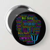 Knop PSYCHOLOGY Word Cloud Ronde Button 4,0 Cm (Voorkant /achterkant)