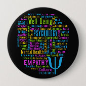 Knop PSYCHOLOGY Word Cloud Ronde Button 4,0 Cm (Voorkant)