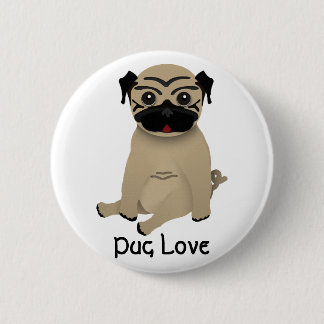 Knop Pug Love Ronde Button 5,7 Cm