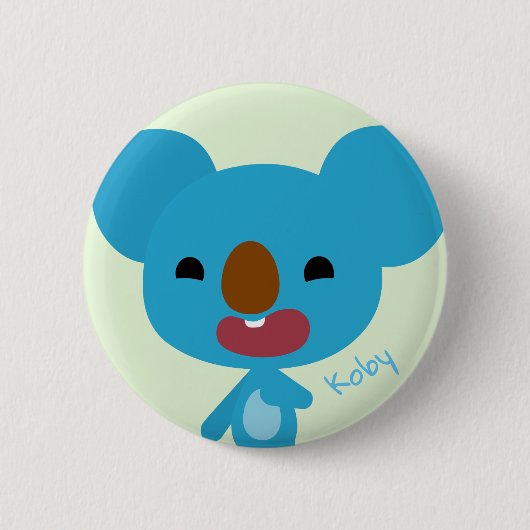 Knop Qkids Koby Koala Ronde Button 5,7 Cm (Voorkant)
