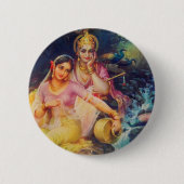 Knop Radha en Krishna Ronde Button 5,7 Cm (Voorkant)