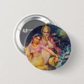 Knop Radha en Krishna Ronde Button 5,7 Cm (Voorkant /achterkant)