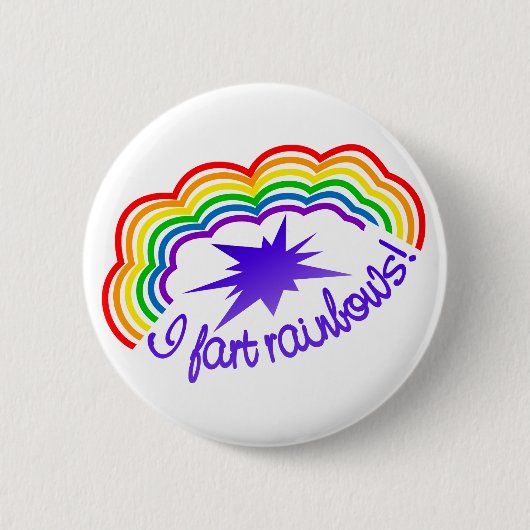 Knop Rainbow Farts Ronde Button 5,7 Cm (Voorkant)