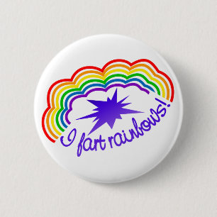 Knop Rainbow Farts Ronde Button 5,7 Cm