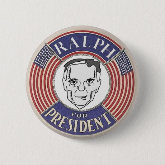 Knop Ralph Nader 2012 Ronde Button 5,7 Cm (Voorkant)