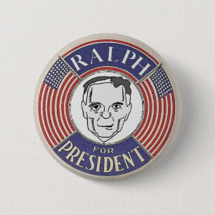 Knop Ralph Nader 2012 Ronde Button 5,7 Cm