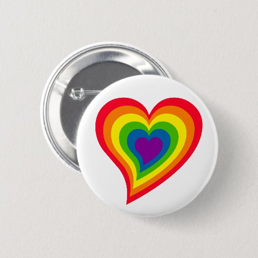 knop Regenbooghart Ronde Button 5,7 Cm (Voorkant /achterkant)
