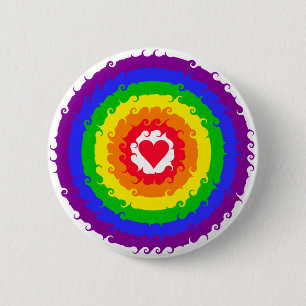 Knop Regenboogwiel Ronde Button 5,7 Cm