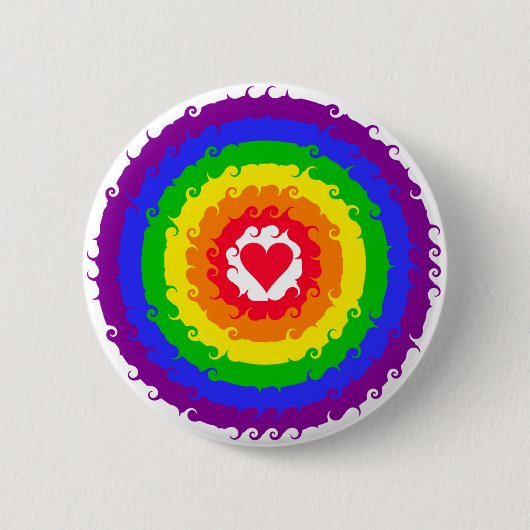 Knop Regenboogwiel Ronde Button 5,7 Cm (Voorkant)