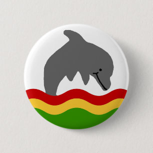 Knop Reggae dolphin Ronde Button 5,7 Cm